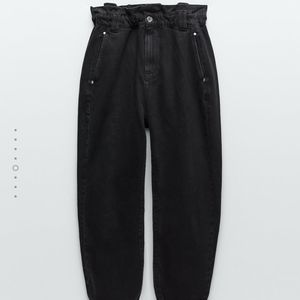 ZARA high waisted paperbag jeans